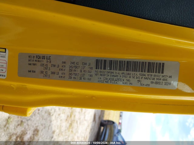 40540824 :رقم المزاد ، 1C4HJXDG6JW297614 vin ، 2018 Jeep Wrangler Unlimited Sport S 4x4 مزاد بيع