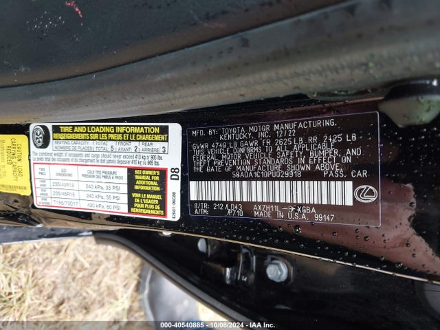 Lexus ES 300H 2023 58ADA1C10PU029918 Image 9