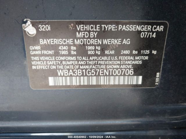 WBA3B1G57ENT00706 BMW 320i