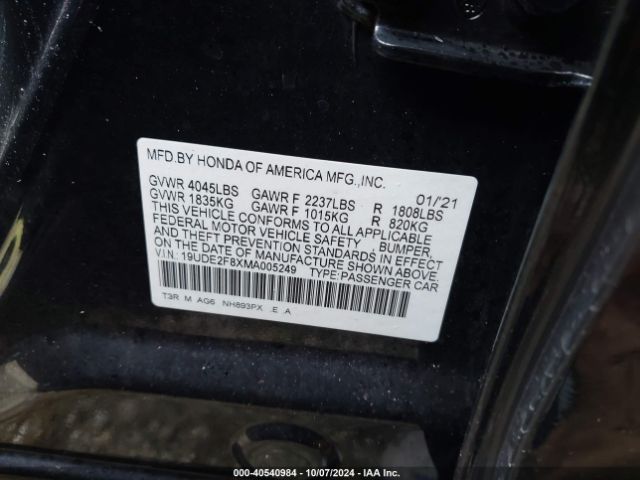 19UDE2F8XMA005249 Acura Ilx Premium   A-spec Packages/technology   A-spec Packages
