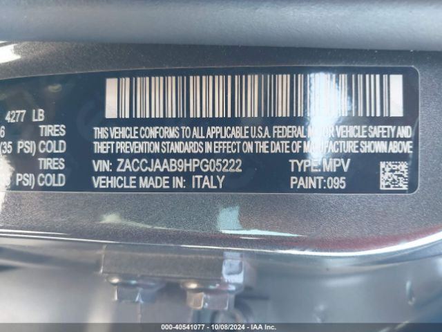 ZACCJAAB9HPG05222 Jeep Renegade Sport Fwd