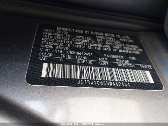 JN1BJ1CW3NW482434 Nissan Rogue Sport Sl Awd Xtronic Cvt