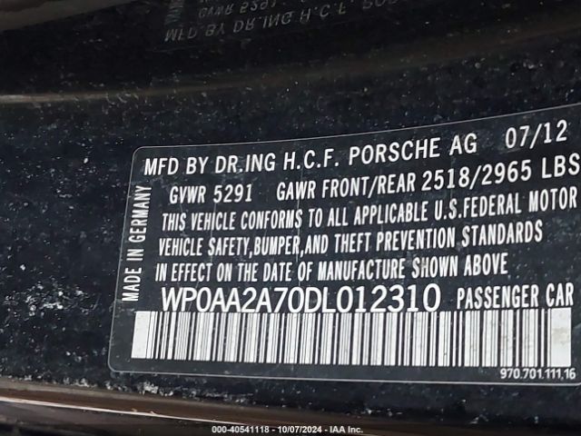 2013 PORSCHE PANAMERA WP0AA2A70DL012310 Photo 8