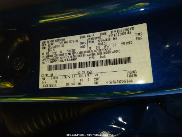 1FTEW1E58JFA68981 Ford F-150 Xlt