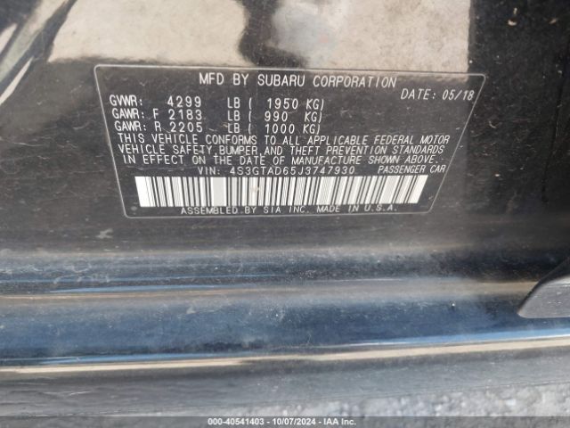 4S3GTAD65J3747930 Subaru Impreza 2.0i Premium