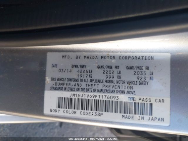 JM1GJ1V69F1176093 Mazda Mazda6 I Touring