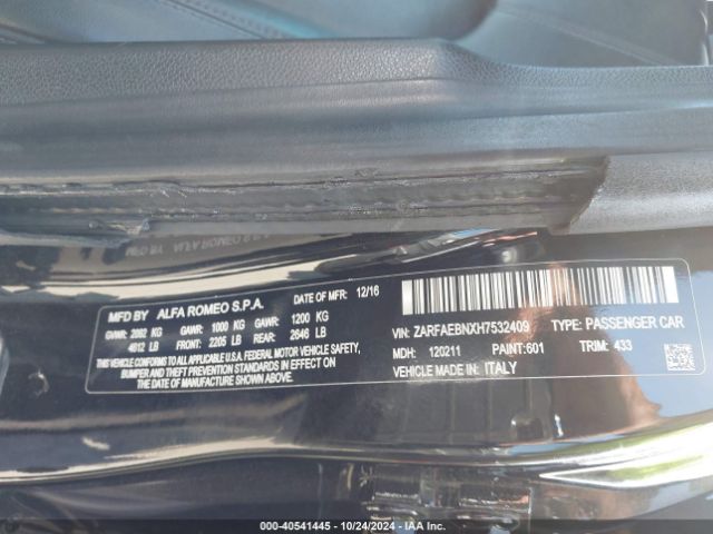 ZARFAEBNXH7532409 Alfa Romeo Giulia Rwd
