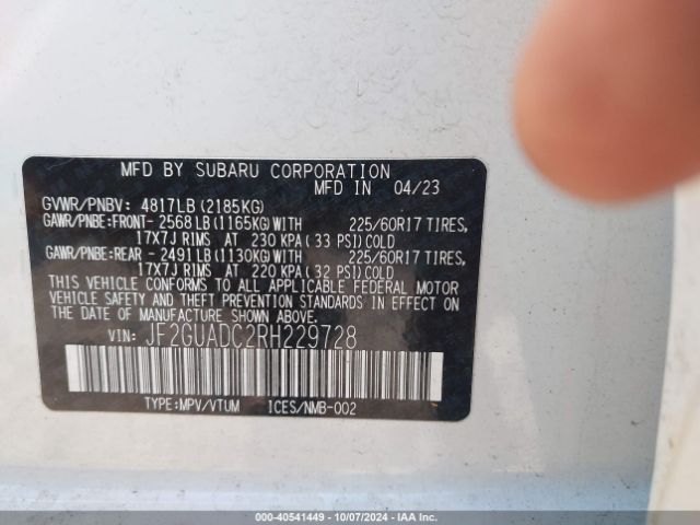 Subaru Crosstrek Premium 2024 JF2GUADC2RH229728 Image 9