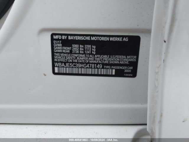 WBAJE5C39HG478149 BMW 540I