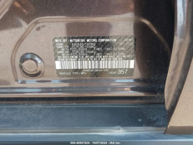 JA4APUAU2MU001099 Mitsubishi Outlander Sport 2.0 Es 2wd