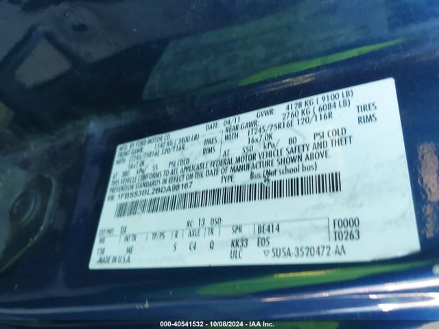 2011 FORD E-350 SUPER DUTY 1FBSS3BL2BDA98167 Photo 8