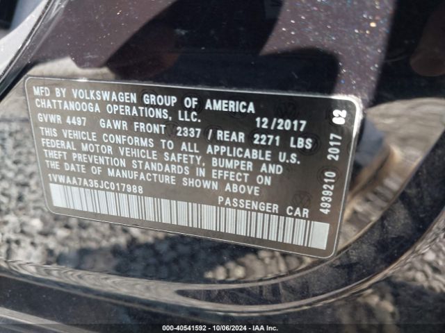 1VWAA7A35JC017988 Volkswagen Passat 2.0t R-line/2.0t S