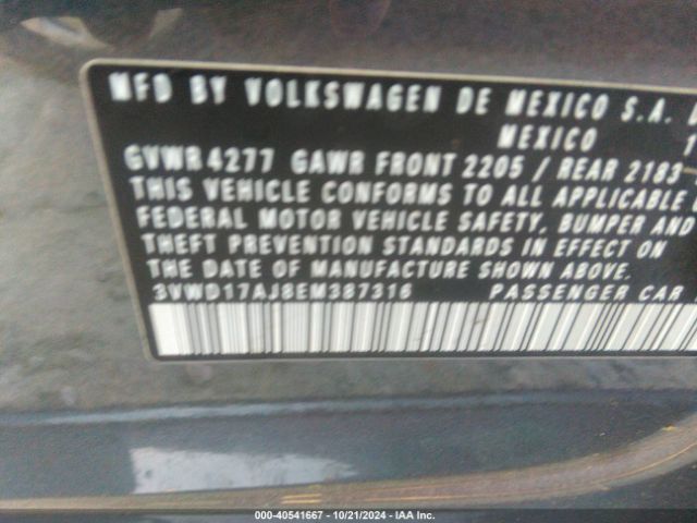 3VWD17AJ8EM387316 Volkswagen Jetta 1.8t Se