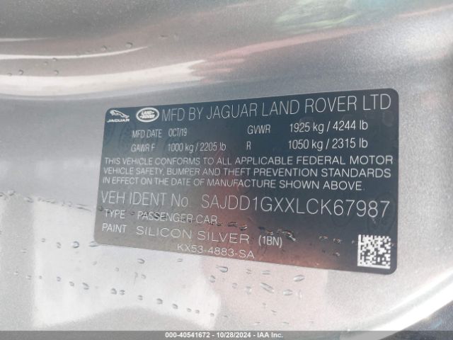 SAJDD1GXXLCK67987 Jaguar F-type Checkered Flag Rwd Automatic/p300 Rwd Automatic