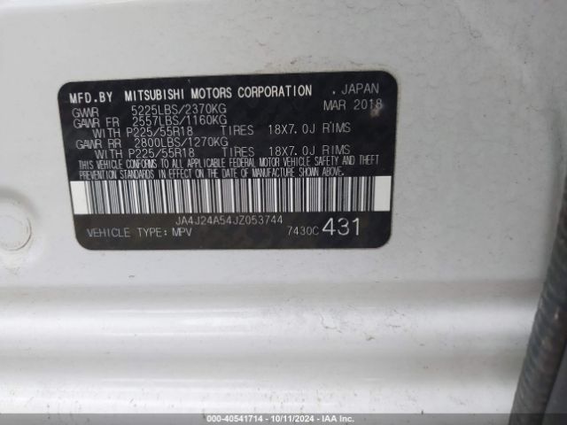 JA4J24A54JZ053744 Mitsubishi Outlander Phev Sel