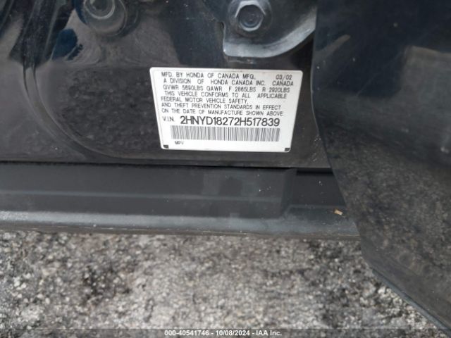 2002 ACURA MDX 2HNYD18272H517839 Photo 8