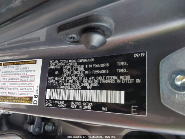JTJAM7BX8L5243040 Lexus 460 Premium