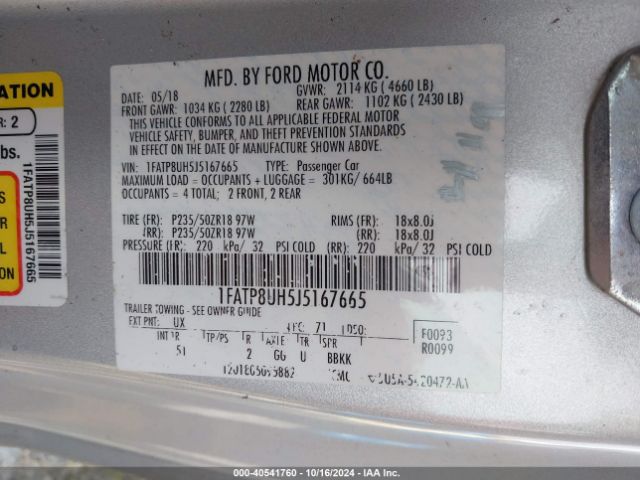 Ford Mustang Ecoboost Premium 2018 1FATP8UH5J5167665 Image 9
