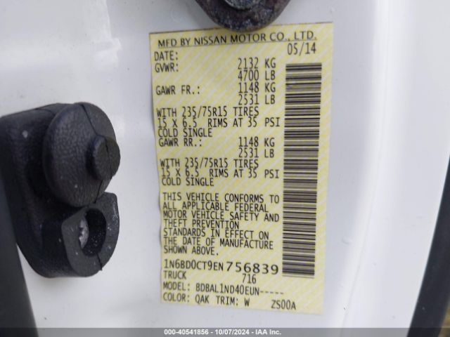 1N6BD0CT9EN756839 Nissan FRONTIER S