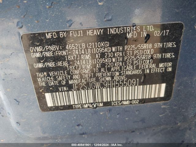 JF2SJGWC9HH555091 Subaru Forester 2.0xt Touring