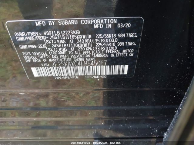 JF2SKAXC4LH545067 Subaru Forester Touring