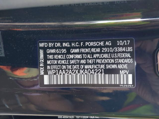 WP1AA2A2XJKA04221 Porsche Cayenne