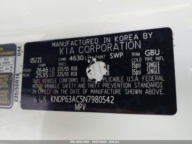 KNDP63AC5N7980542 KIA Sportage Nightfall Edition