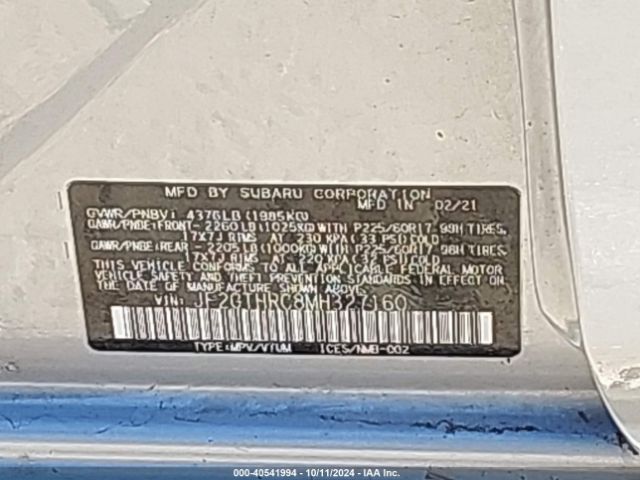 JF2GTHRC8MH327160 Subaru Crosstrek Sport