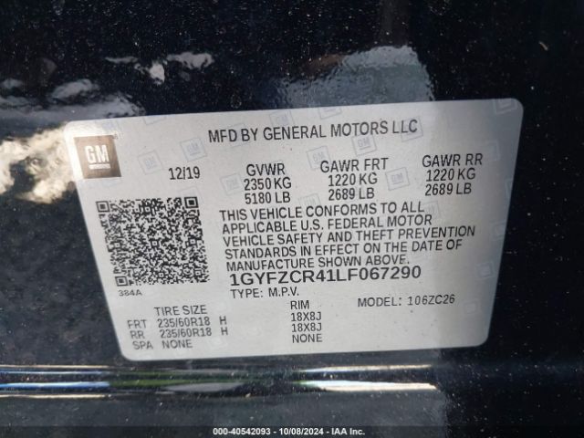 1GYFZCR41LF067290 Cadillac Xt4 Fwd Premium Luxury