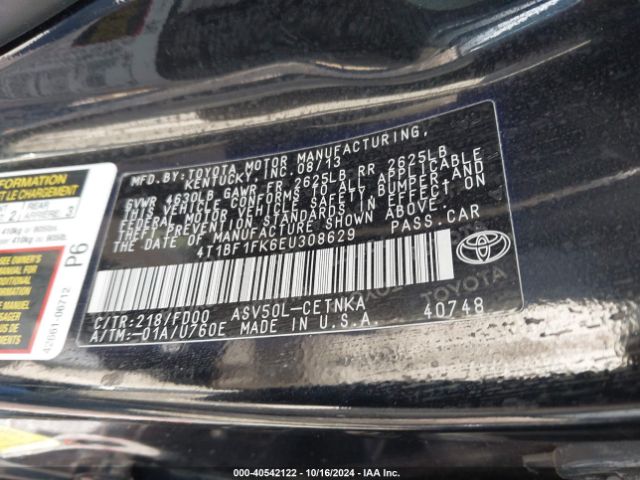 4T1BF1FK6EU308629 Toyota CAMRY LE