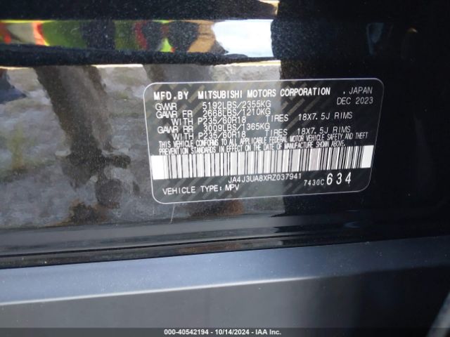 JA4J3UA8XRZ037941 Mitsubishi Outlander Es 2.5 2wd