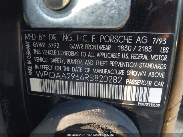1994 PORSCHE 968 WP0AA2966RS820282 Photo 8