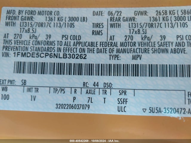 Ford Bronco Badlands 2022 1FMDE5CP6NLB30262 Image 9