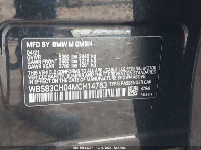 WBS83CH04MCH14763 BMW M5