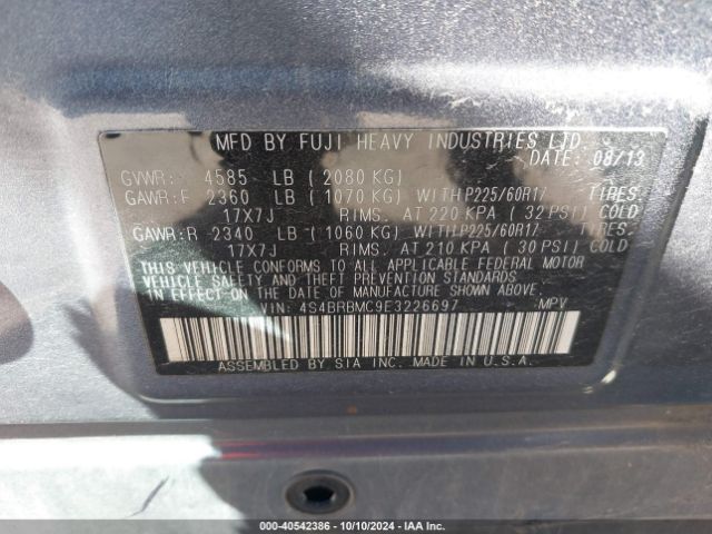 4S4BRBMC9E3226697 Subaru Outback 2.5i Limited
