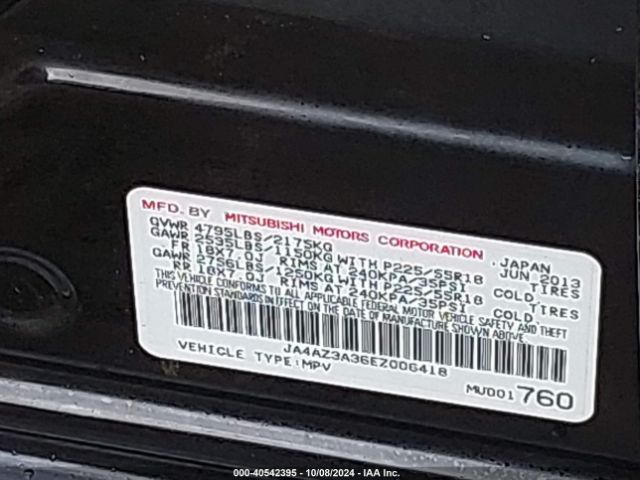 2014 MITSUBISHI OUTLANDER JA4AZ3A36EZ006418 Photo 8