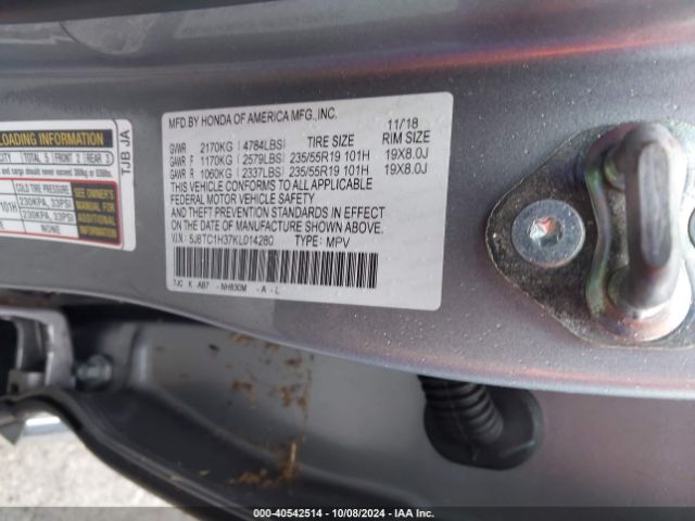 5J8TC1H37KL014280 Acura Rdx Standard