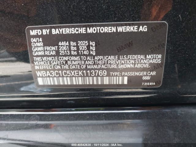 WBA3C1C5XEK113769 BMW 328I