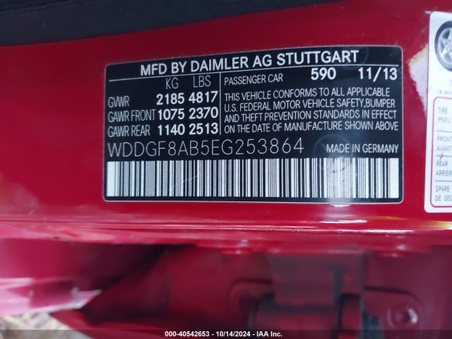 WDDGF8AB5EG253864 Mercedes-Benz C 300