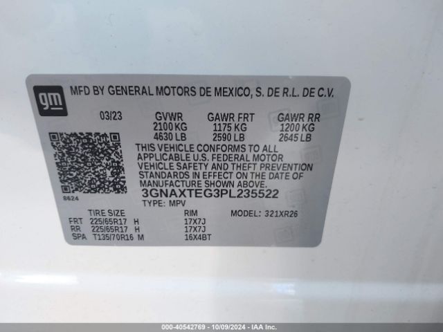 3GNAXTEG3PL235522 Chevrolet Equinox Awd 2fl