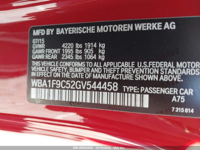 WBA1F9C52GV544458 BMW 228I