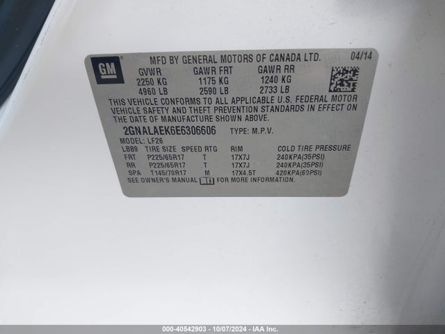 2GNALAEK6E6306606 Chevrolet EQUINOX LS