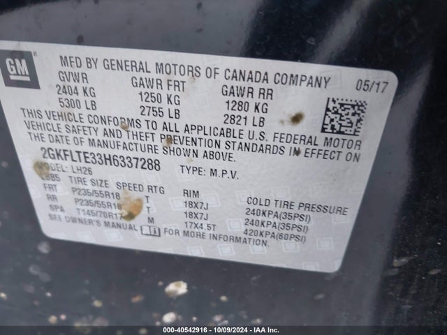 2GKFLTE33H6337288 GMC Terrain Sle-2