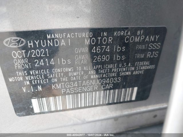 KMTG34TA6NU094033 Genesis G70 2.0t Rwd