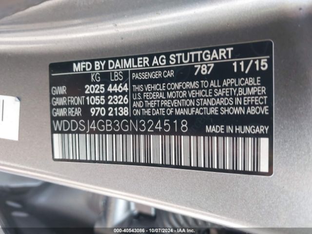WDDSJ4GB3GN324518 Mercedes-Benz CLA 250 4MATIC