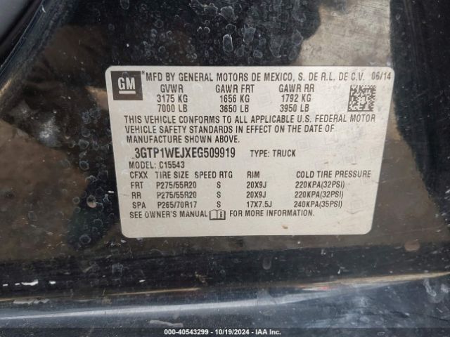 3GTP1WEJXEG509919 GMC Sierra 1500 Denali