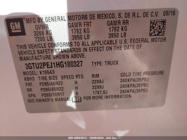 3GTU2PEJ1HG180327 GMC Sierra 1500 Denali