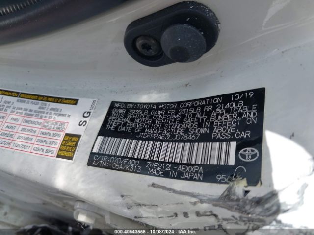 JTDFPRAE3LJ078467 Toyota Corolla Xle