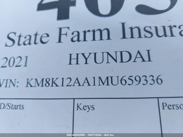 KM8K12AA1MU659336 Hyundai Kona Se