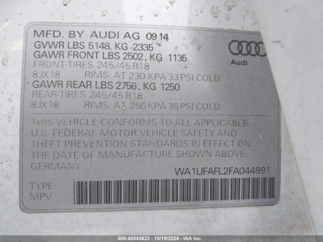 WA1UFAFL2FA044991 Audi Allroad 2.0t Premium
